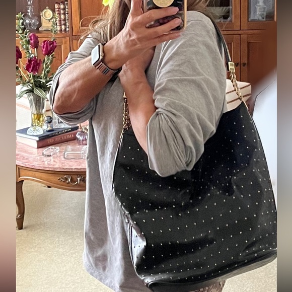 Anne Klein Black Studded Shoulder Bag - Picture 13 of 13